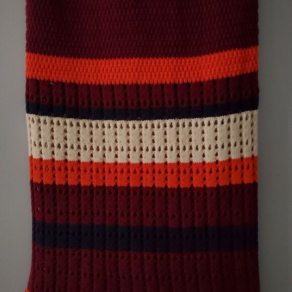 Free People Far from Here Crochet Midi Skirt in Red Combo Size S - Picture 3 of 4